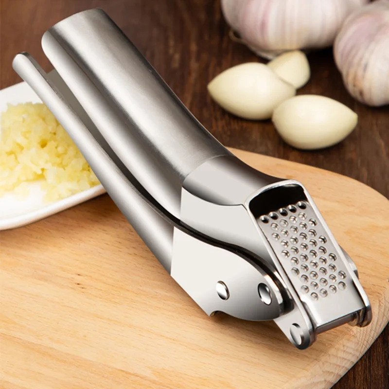Easy Squeeze Garlic Press, Heavy-duty 18/8 Stainless Steel Garlic Mincer/Crusher with Ergonomic Handle, Kitchen Tools