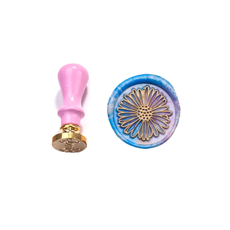 

Natural Plant Leaf Floral Wax Stamp Mini Pink handle,DIY Ancient Seal Retro Stamp,Personalized Wax Seal High Quality 66