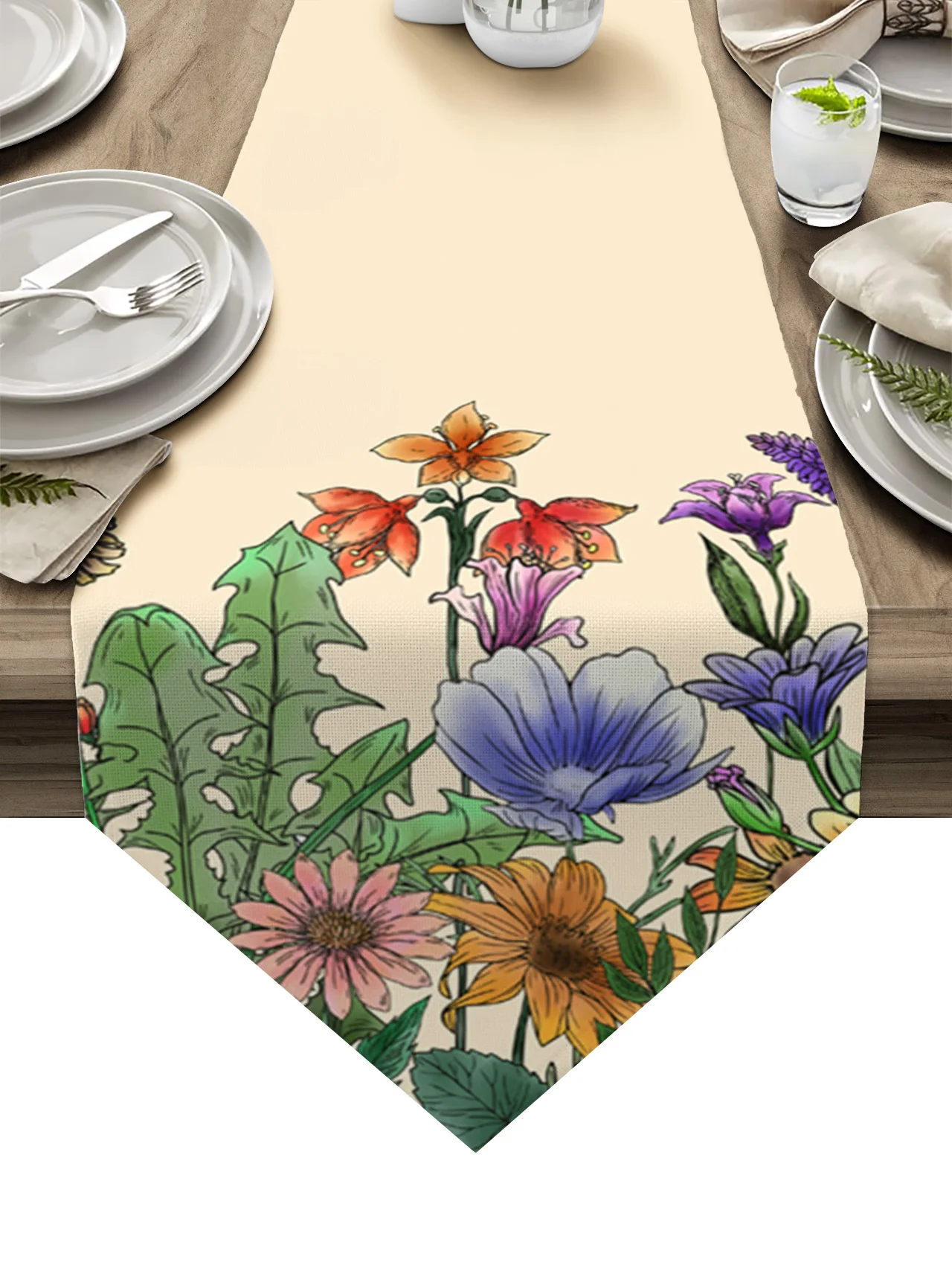 

Растительный цветок Petunia, лаванда, Настольная дорожка, праздничный кухонный обеденный стол, Декор, осень для улицы, Домашняя вечеринка