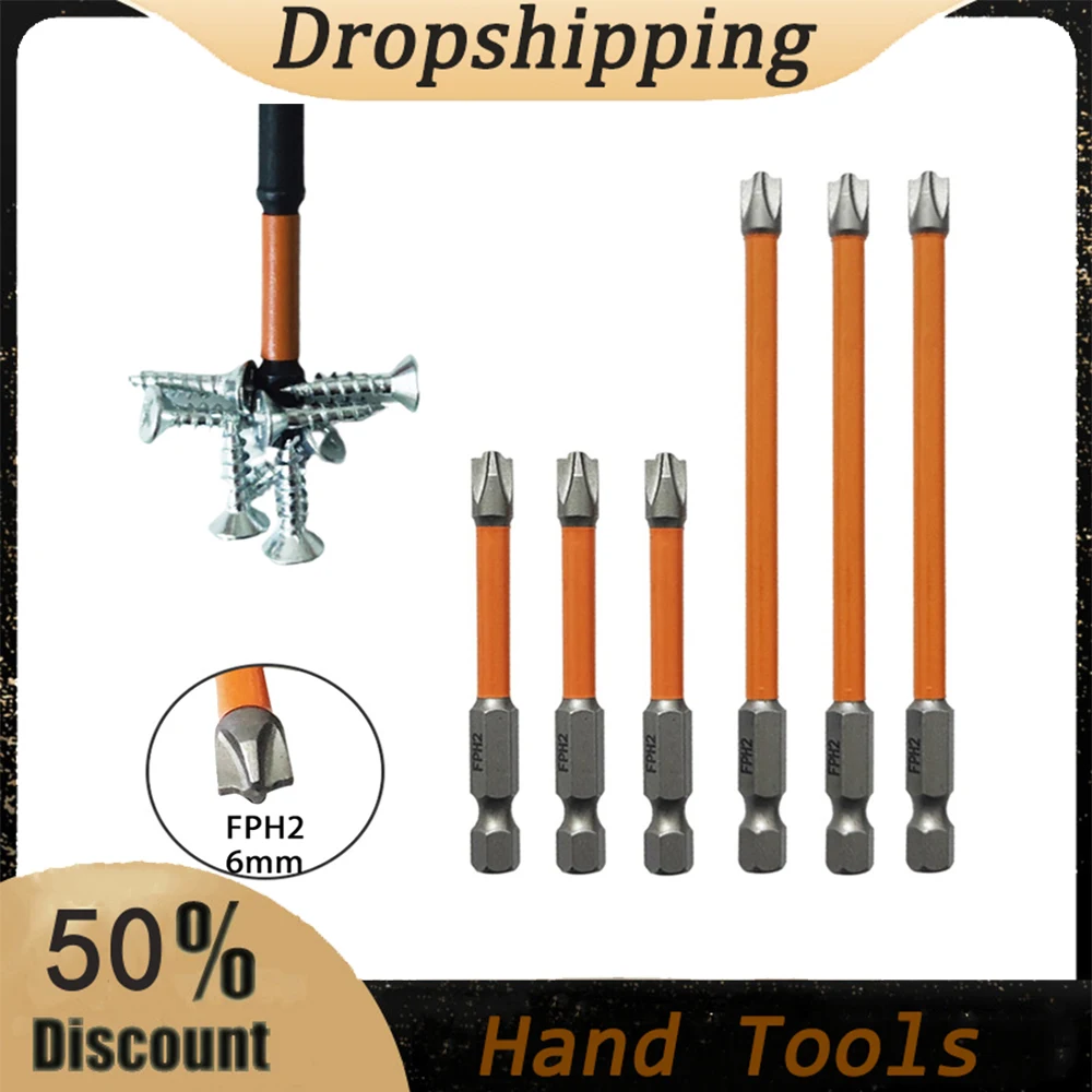 

4/5/6Pcs 65/110mm Magnetic Special Slotted Cross Screwdriver Bit For Electrician Socket Switch Electrical Tool FPH2 Screw Driver