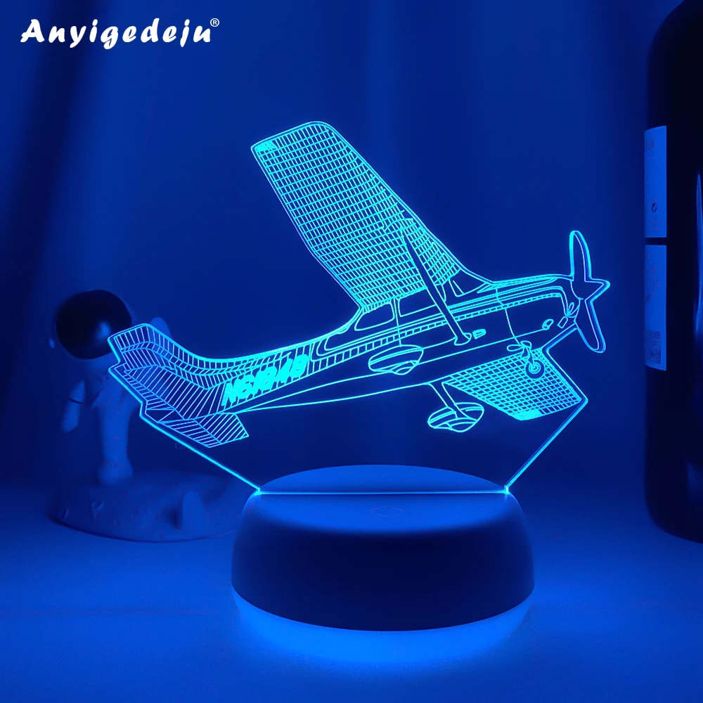 

Newest Creative 3D Illusion Vision Airplane Night Light Touch USB Aircraft Table Lamp Baby Sleep Lighting Home Deocor Boy Gifts