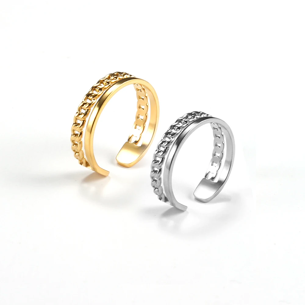 

Simple Adjustable Geometric Shape Rings for Women Men Stainless Steel Gold/Silver Couple Engagement Ring Party Fashion Jewelry