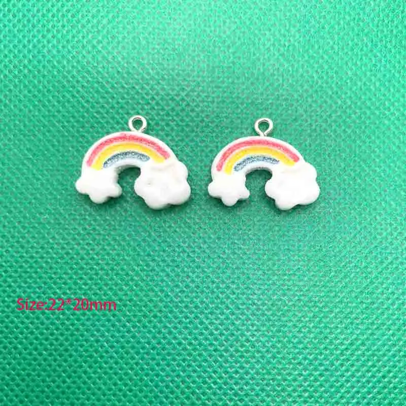 10 шт. Мультяшные милые радужные подвески для подвесок DIY серьги ожерелье