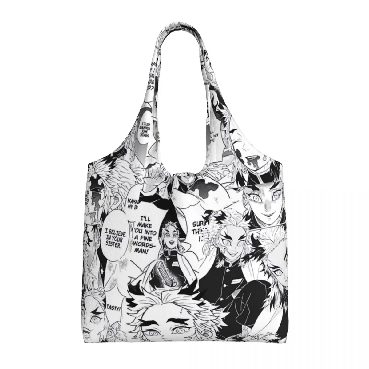 

Сумка-шоппер Rengoku с изображением рассекающего демонов, забавные аниме сумки для покупок, Женская пляжная тканевая сумка-тоут, стильные сумки с принтом