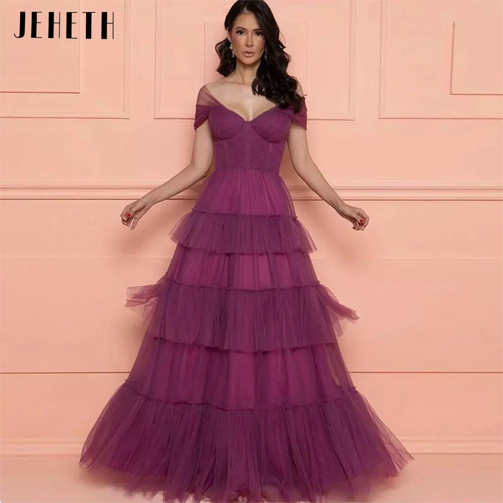 

Женское вечернее платье с открытыми плечами JEHETH, фиолетовое элегантное строгое платье с V-образным вырезом и открытой спиной, длиной до пола