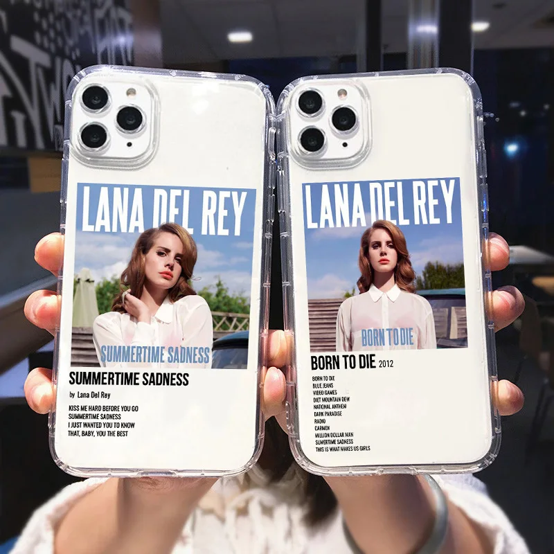 Transparent Lana Del Rey Singer Kraft Phone Case For iPhone 13 12 11 14 Pro Max XR X XS 8 7Plus SE TPU Soft  Shockproof Cover