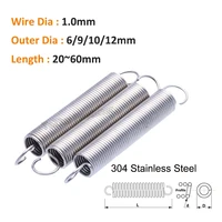 2610pcs wire dia 1mm 304 stainless steel open hook tension coil extension stretching pullback spring od 612mm length 2060mm