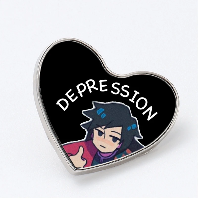 

Fight Against Depression Black Backgroun Gpb Brooches Pin Jewelry Accessory Customize Brooch Fashion Lapel Badges