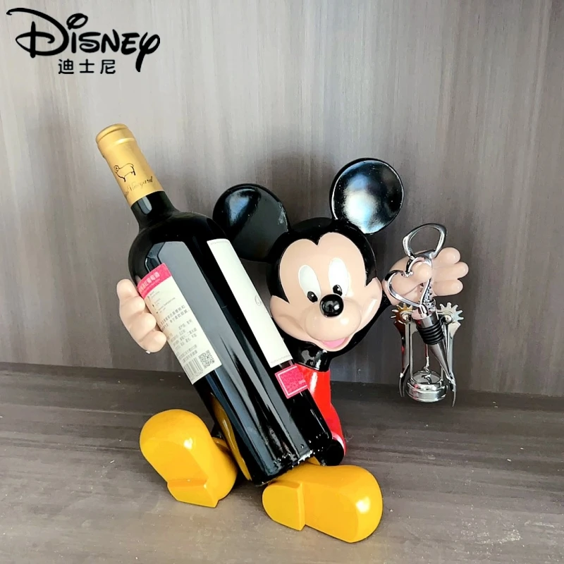 

Disney Anime Mickey Mouse Statue Wine Rack Cartoon Kawaii Figure Resin Sculpture Trendy Room Decoration Ornament Christmas Gift