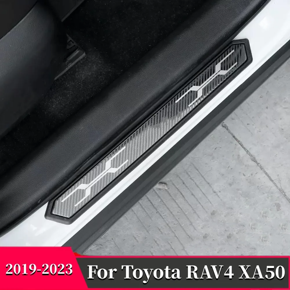 

Для Toyota RAV4 2019-2023 RAV 4 XA50, гибридная Декоративная полоса из нержавеющей стали для порога двери, приветственная накладка на педали