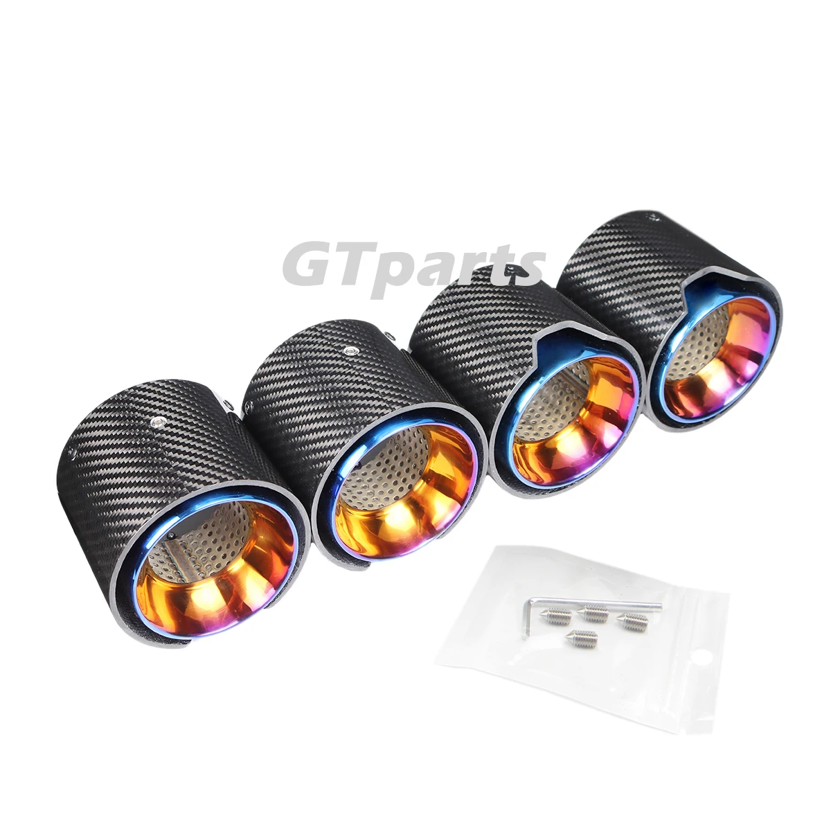 4 шт./комплект Испорченный Синий Нержавеющая сталь Глянцевая отделка Углеродное Волокно Выхлопная Труба Глушитель для BMW M3 G80 M4 G82 G83.