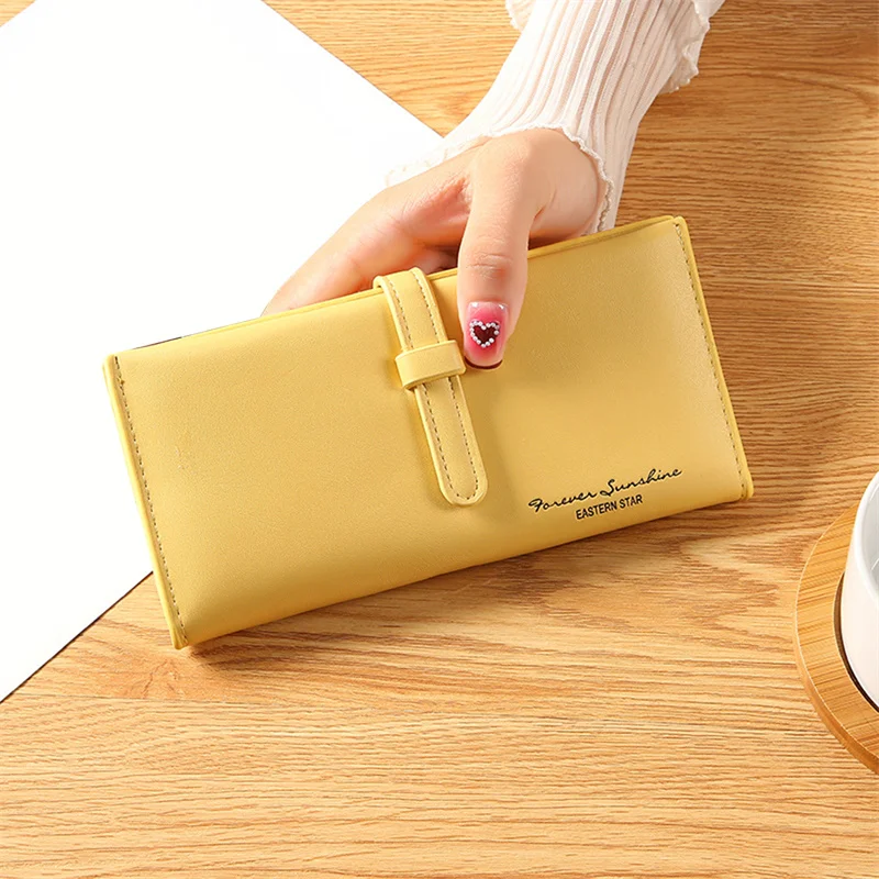 

Женские кошельки из искусственной кожи, женские длинные кошельки с застежкой, Большая вместительная сумка для денег, карман для телефона, м...