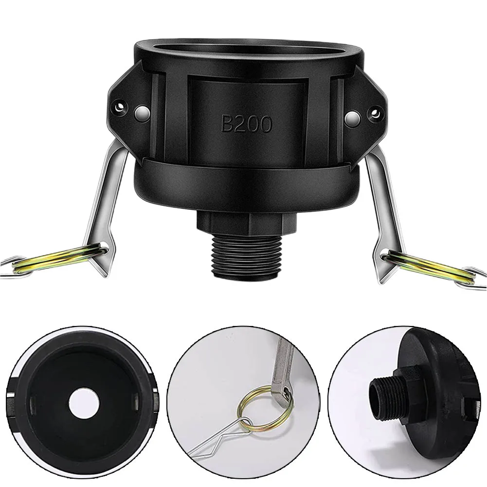 

275 330 Gallon IBC Tote Tank Drain Adapter 4 X 4 X 3.3 Inches Polypropylene Black Camlock Garden Water Hose For IBC Tote Contain