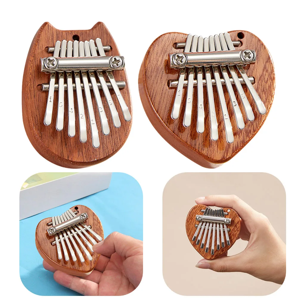 

1/2pcs Mini 8-Key Sapele Wood Plate Kalimba Thumb Piano Thumb Finger Practice Musical Instrument for Beginners Children Gifts