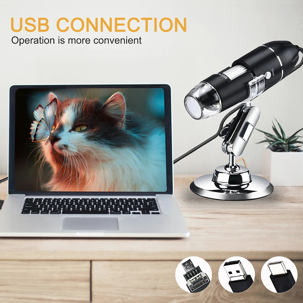 Цифровой микроскоп NOYAFA NF-X4D 1600X камера 3 в 1 Type-C USB портативный электронный для