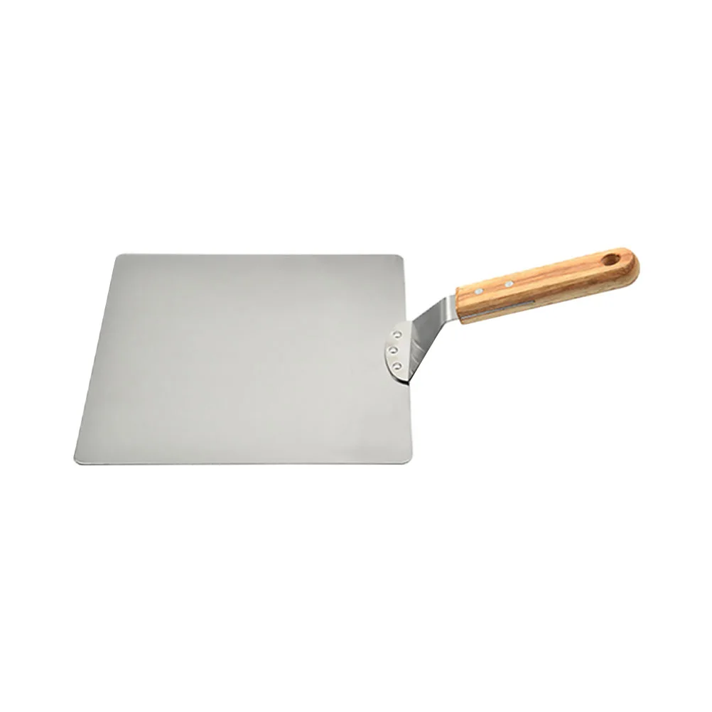 

Stainless Steel Pizza Peel Wood Handle Pizza Paddle Square Shape Pizza Paddle