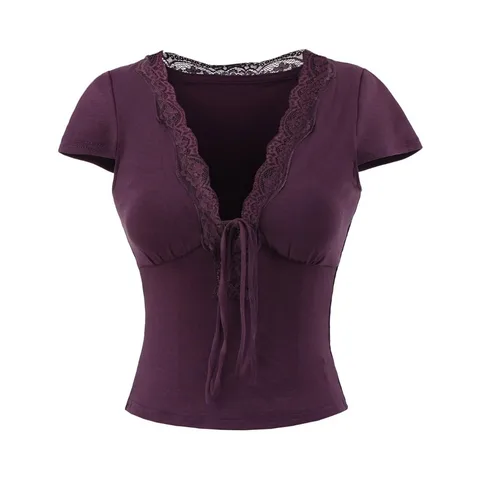 Укороченный топ фиолетовый хлопок