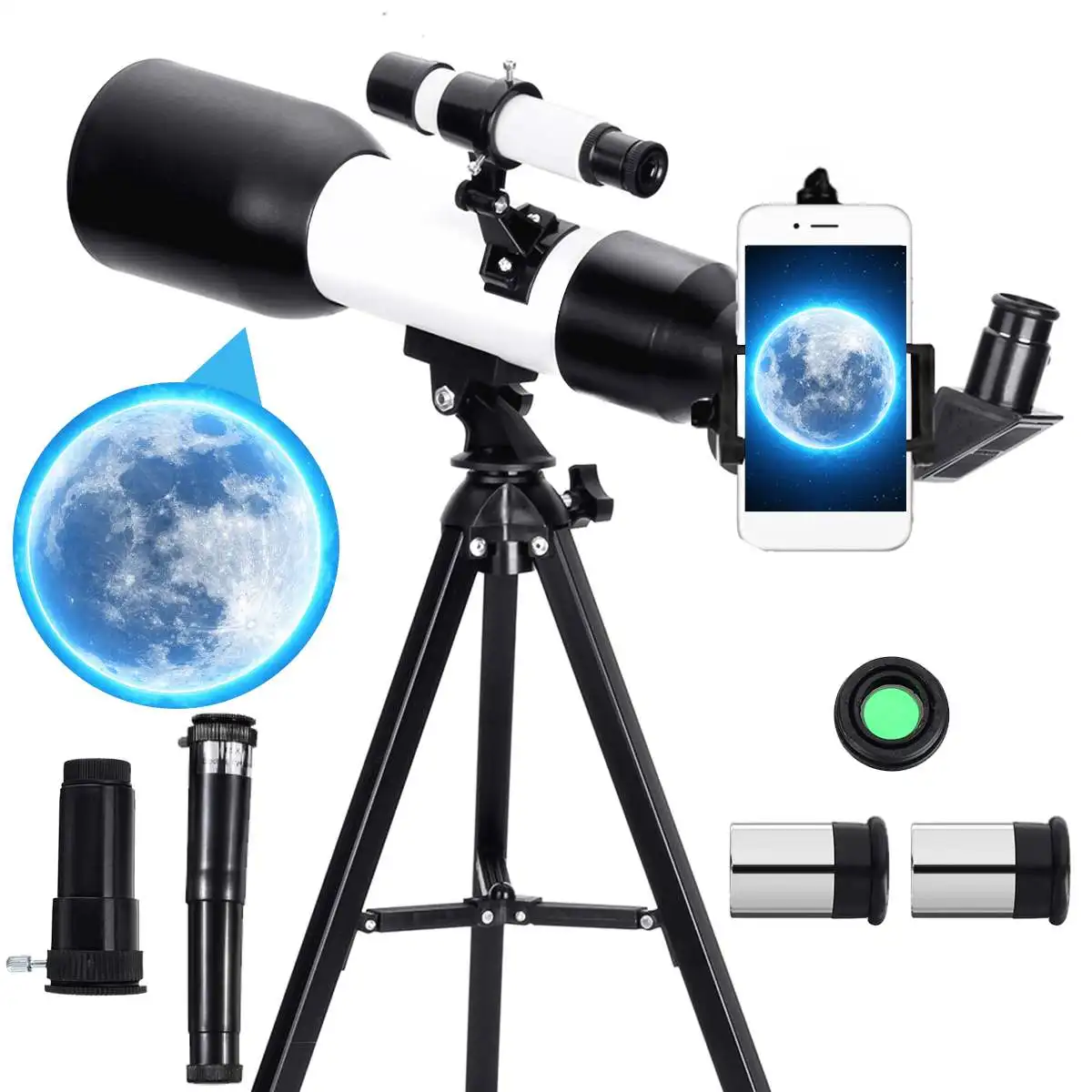 

Professional 180X Astronomical Telescope Refractor Telescope Eyepieces Tripod Zoom HD High-Power Portable Tripod Night Visions