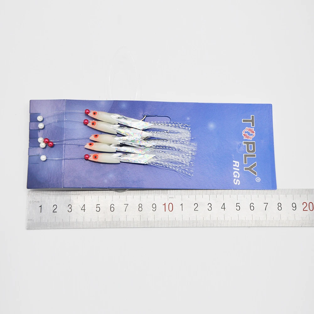 

5pcs/Pack Sabiki Soft Fishing Lure Rigs Bait Jigs Lure Feather Lure Herring Bait Tackle With 6 Hooks For Mackerel Deep Sea Fish