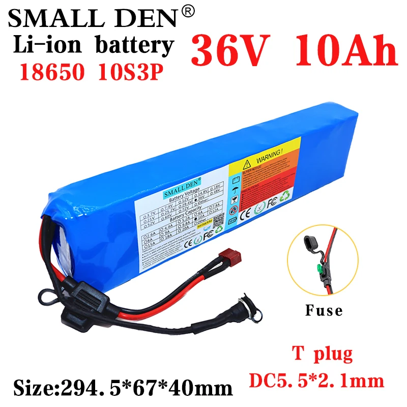 

36V Battery 10S3P 10Ah 500W High Power Battery Pack 42V 10000mAh Ebike Electric Bicycle Electric Vehicle Battery Built-in BMS