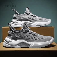 new mens high top sports shoes outdoor running flying woven white casual shoes jogging comfortable breathable fashion light
