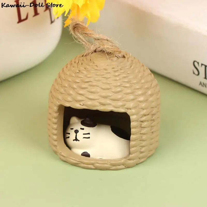 

1Set 1:12 Dollhouse Miniature Cat Nest W/Cat Cat Den Resin Ornament Furniture Model Decor Toy