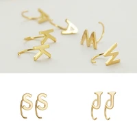 women jewelry copper a z letter simple personality fashion jewelry alphabet earrings name earring stud earrings
