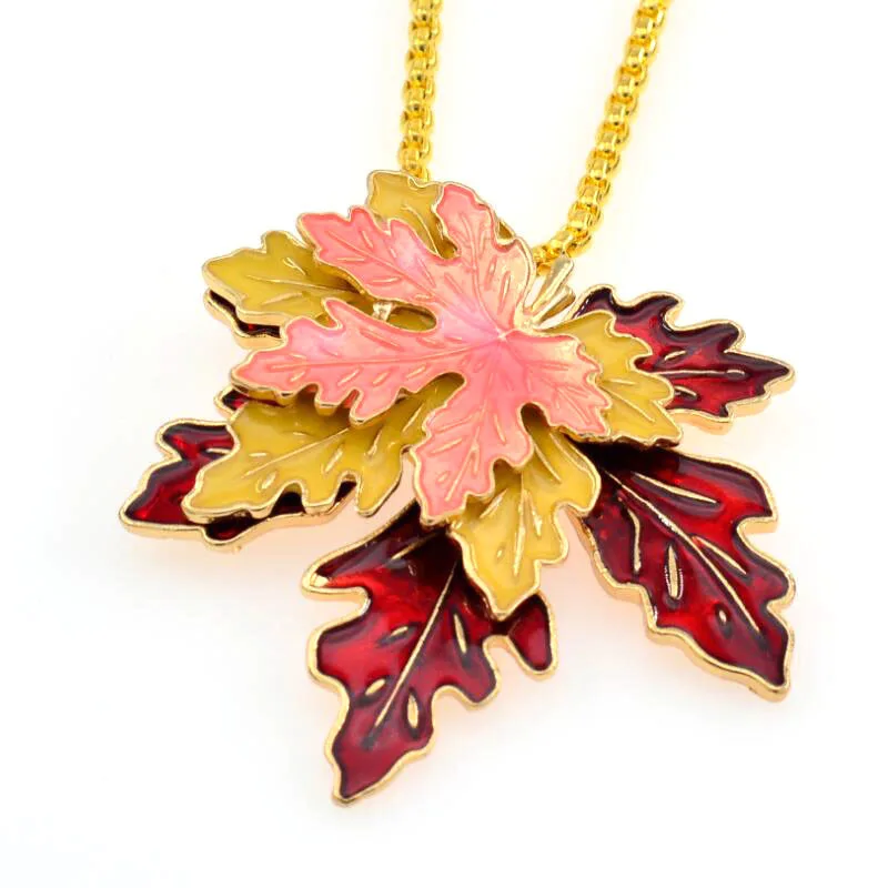

Hot Fashion Maple Leaf Customer Necklace For Women Dripping Boho New In Chic Creative Niche Sweater Chain Birthday Party Gift