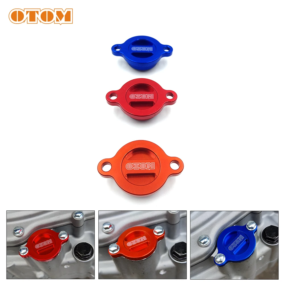 OTOM Motorcycle Oil Filter Cover Engine Cleaner Aluminum Alloy Mesh Seal Lid For NC250 NC450 Off-Road Motocross Accessory Parts