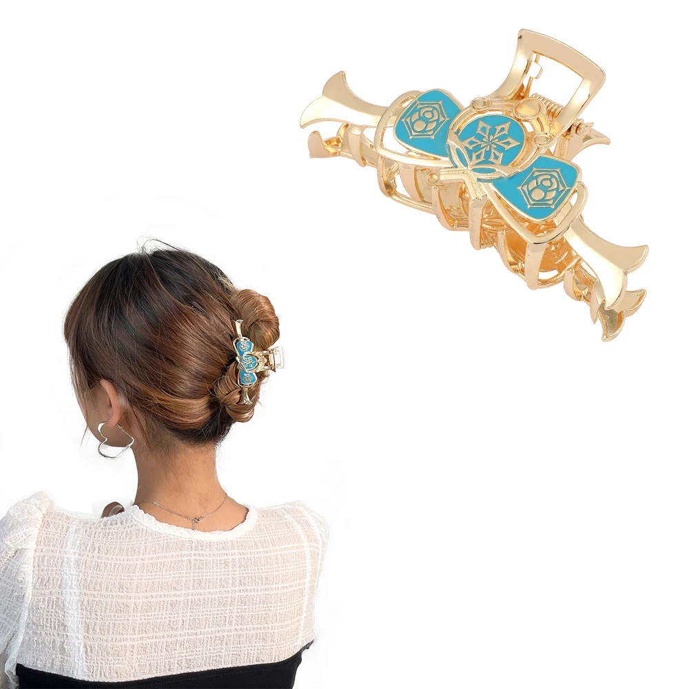 Genshin ударопрочный зажим для волос металлический глаз Бога аксессуары женщин