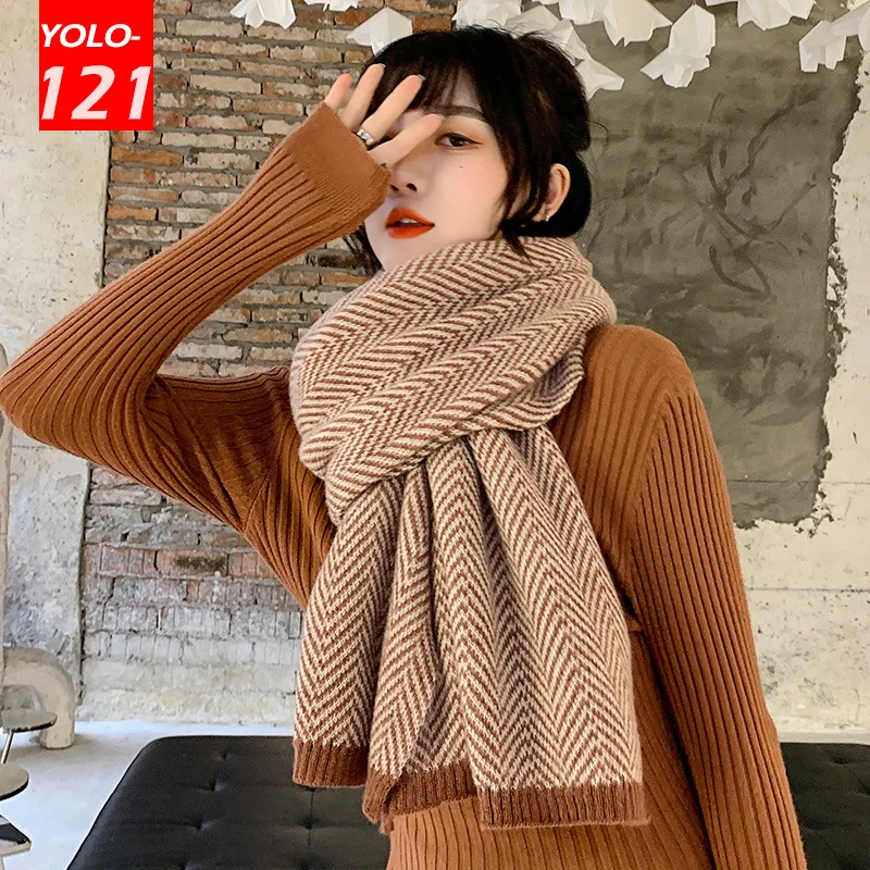 

Зимний кашемировый женский шарф, роскошный брендовый женский шарф, однотонная женская шаль, высококачественные длинные шарфы из пашмины