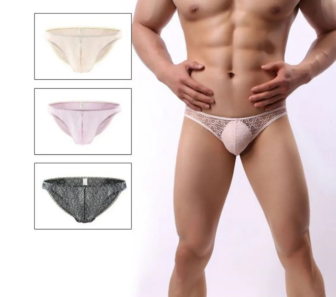 

Men'S Transparent Lace Briefs Mens Underwear Sexy Shorts Men'S Panties Breathable Male Elastic Underpants