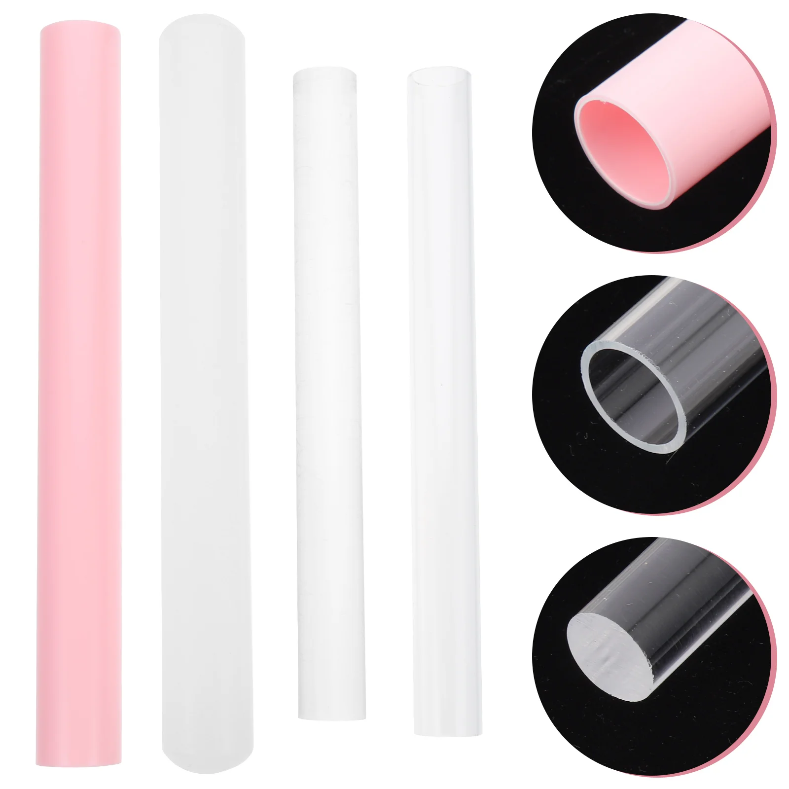 

4pcs Multi-functional Rolling Pin Dough Roller Pin Handmade Clay Diy Rod Acrylic Clay Tool