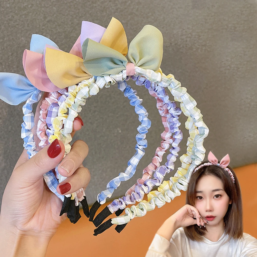 

1 шт. стильная женская повязка на голову с бантом для девочек, аксессуары, Сексуальная повязка на голову, многоцветные Инструменты для уклад...