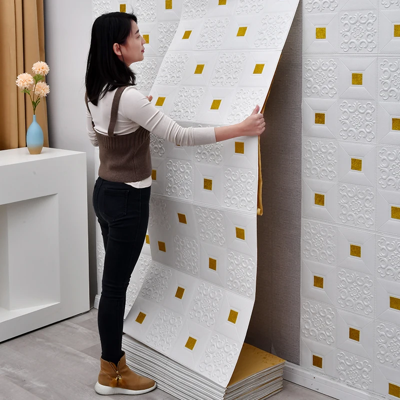 

10M/5M/1M for Roof Ceiling 3d Wall Stickers with Rolls of Wallpaper Self-adhesive Waterproof Foam Backdrop Home Decoration