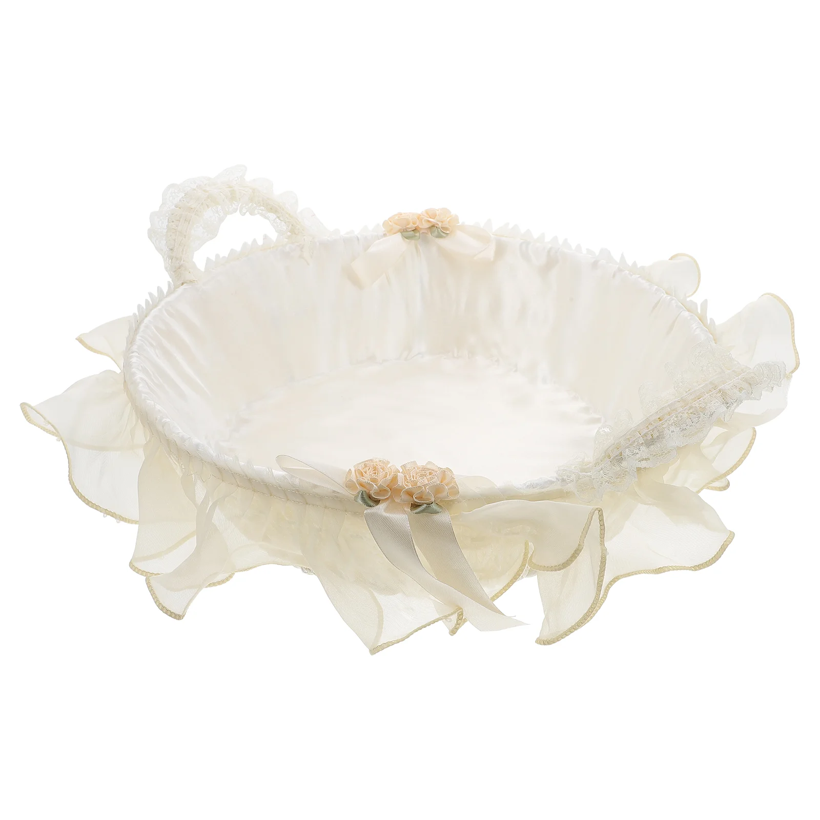 

Basket Flower Wedding Girl Rustic Picnic Vase Arrangement Supplies Party Petals Pot Baskets Gifts Handles Scattering Wooden Lace