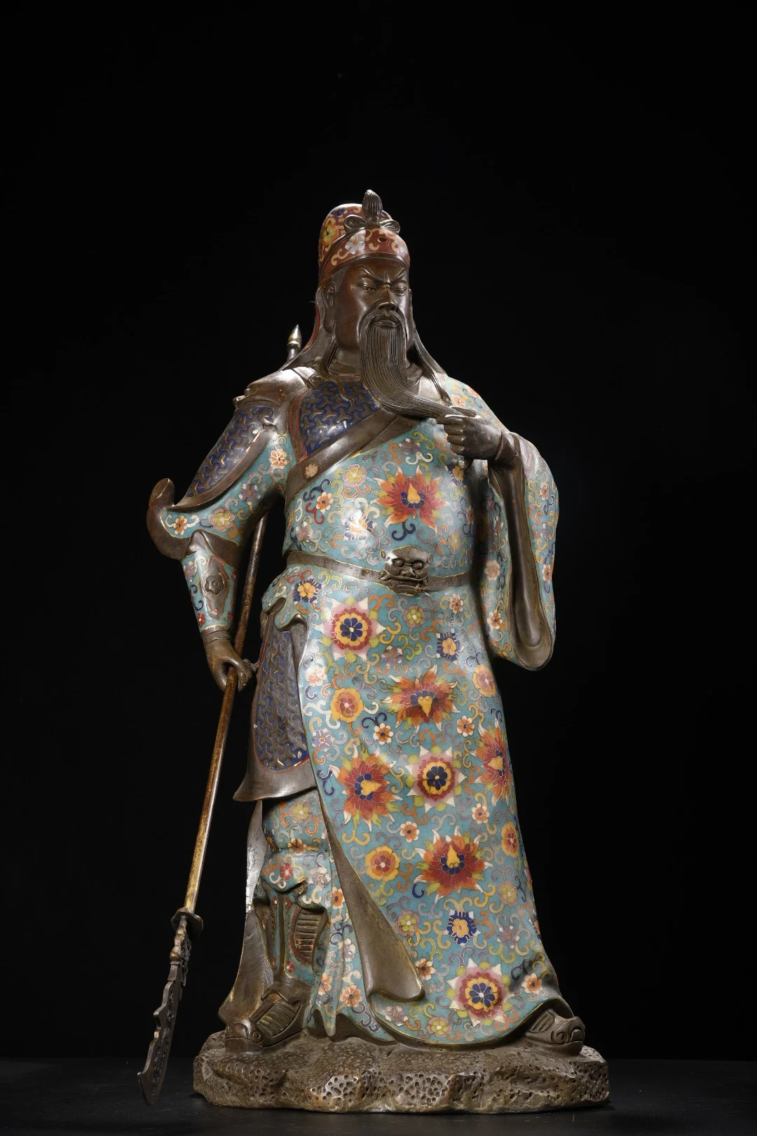 27-дюймовая коллекция тибетского храма старая бронза перегородчатая эмаль