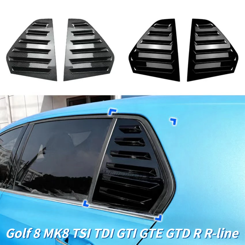 

Для Volkswagen Golf 8 MK8 2020 + глянцевые черные задние окна боковые вентиляционные отверстия Затвор жалюзи крышка отделка автомобильные аксессуары ABS запчасти