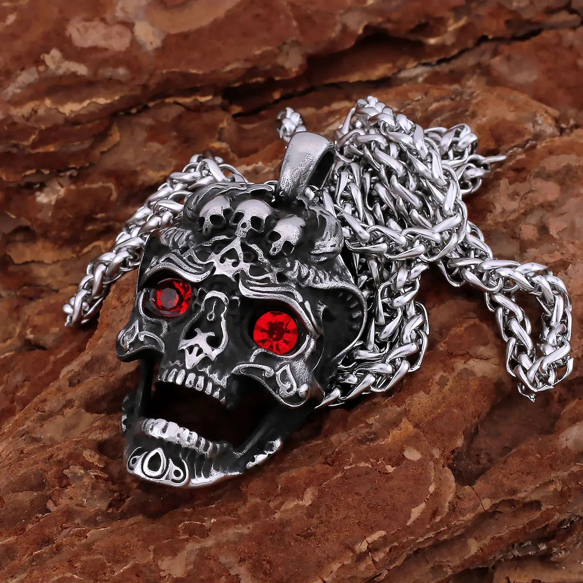 Классическое винтажное ожерелье с черепом викингов скандинавская мужская мода
