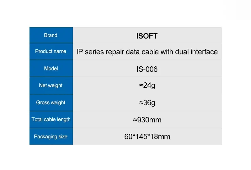 ISOFT IS-006 Ремонтный кабель для iPhone iPad Режим автоматического восстановления DFU Online