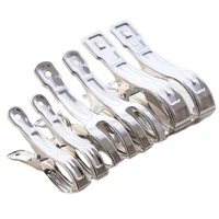 5pcs stainless steel clothes clips holders socks pegs hanger clamp sealing clip household windproof