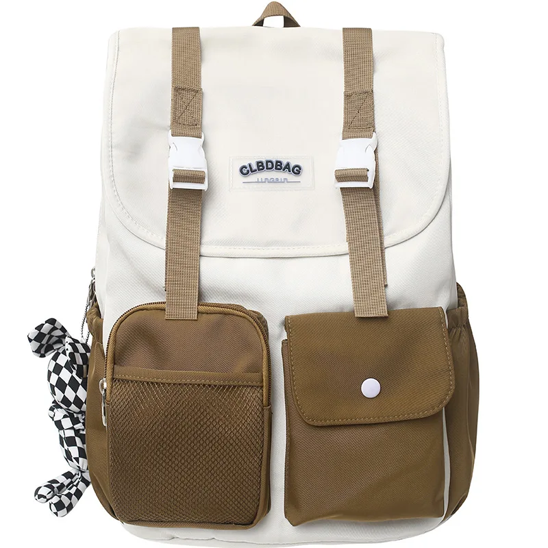 

Tooling Style Women's Backpacks Large Capacity School Bags for Teens Korean Harajuku Female School Backpack Woman Multi-pockets