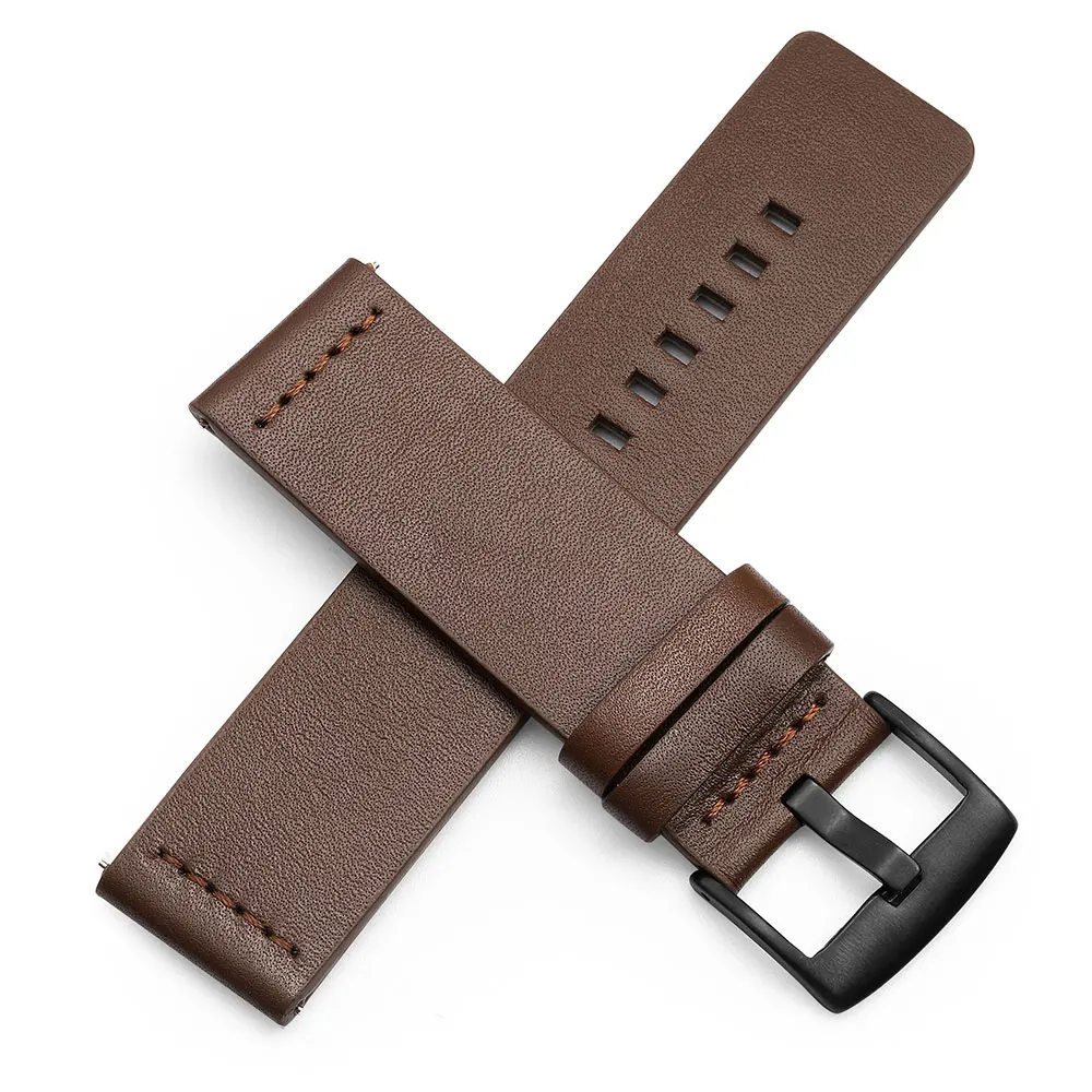 High Quality Leather Watchband for Samsung Galaxy Watch 3 41mm 45mm Active2 20mm Strap Band for Watch Quick Release 18mm 24mm