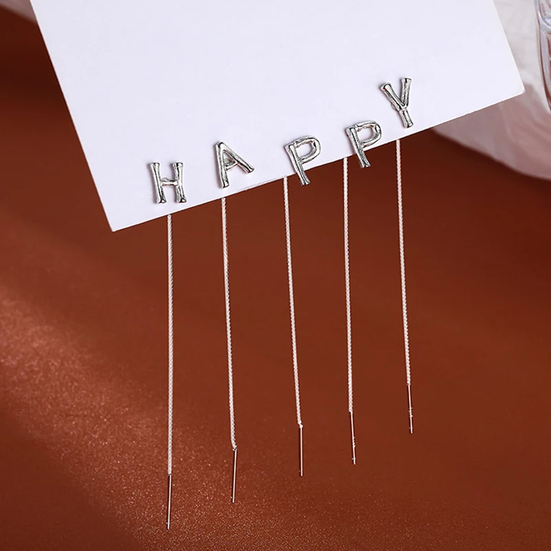

1PC Temperament Letters Earrings Line For Women Letters A-Z Tassel Drop Earrings Luxury Jewelry Gifts Simple
