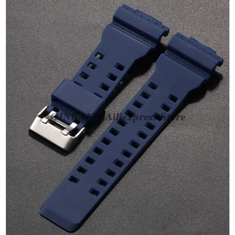 Фото Ремешок для часов Casio GD-100 G-8900 GA-120, 16 мм, силиконовый, резиновый, черный, водонепроницаемый, спортивный браслет, замена ремешка №1