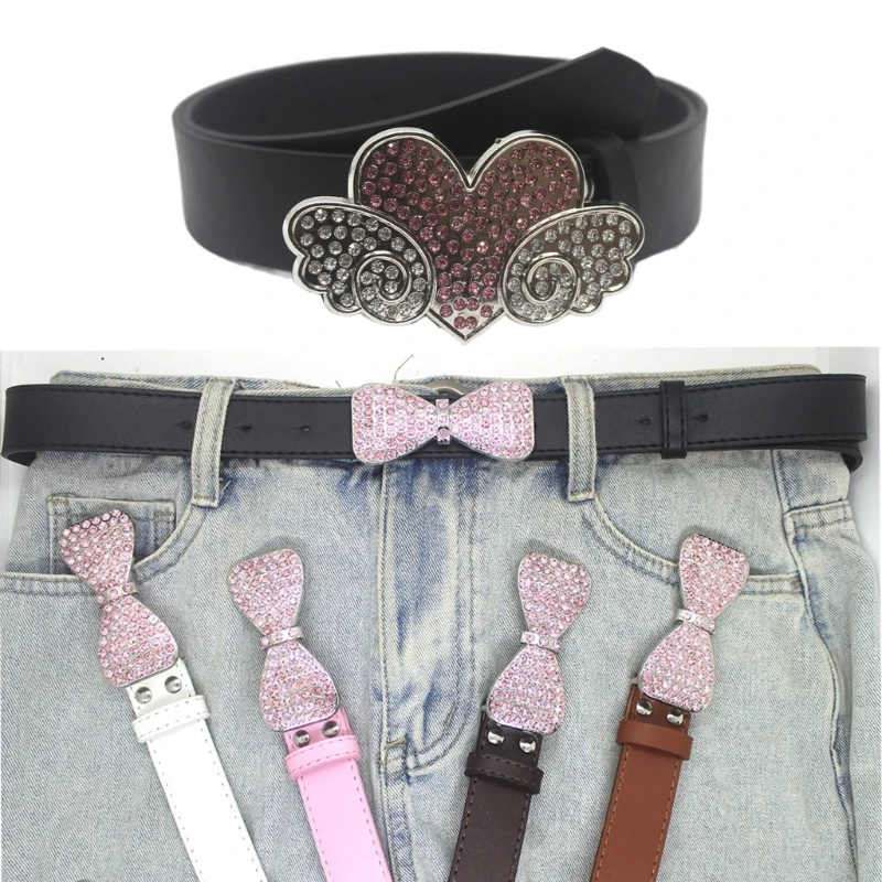 

Пояс Bling Bling Cowgirl, джинсовая юбка, ремни с крыльями в форме сердца и стразами для подростков
