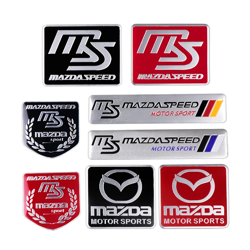 

2pcs Aluminum Side Fender Rear Trunk Decoration Body Stickers Accessories For Mazda Axela Atenza CX-3 CX-5 CX-8 MS Demio MPS