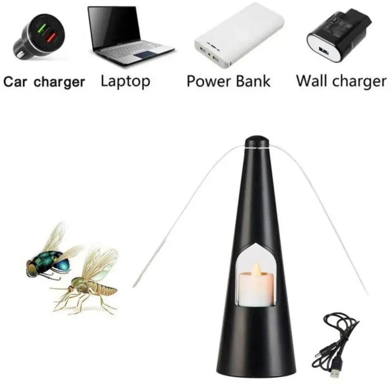 

Mosquitoes Repellent Refract Bend Light Fly Repellent Fans Kitchen Ultrasonic Repeller Fly Destroyer Usb Rechargeable Outdoor