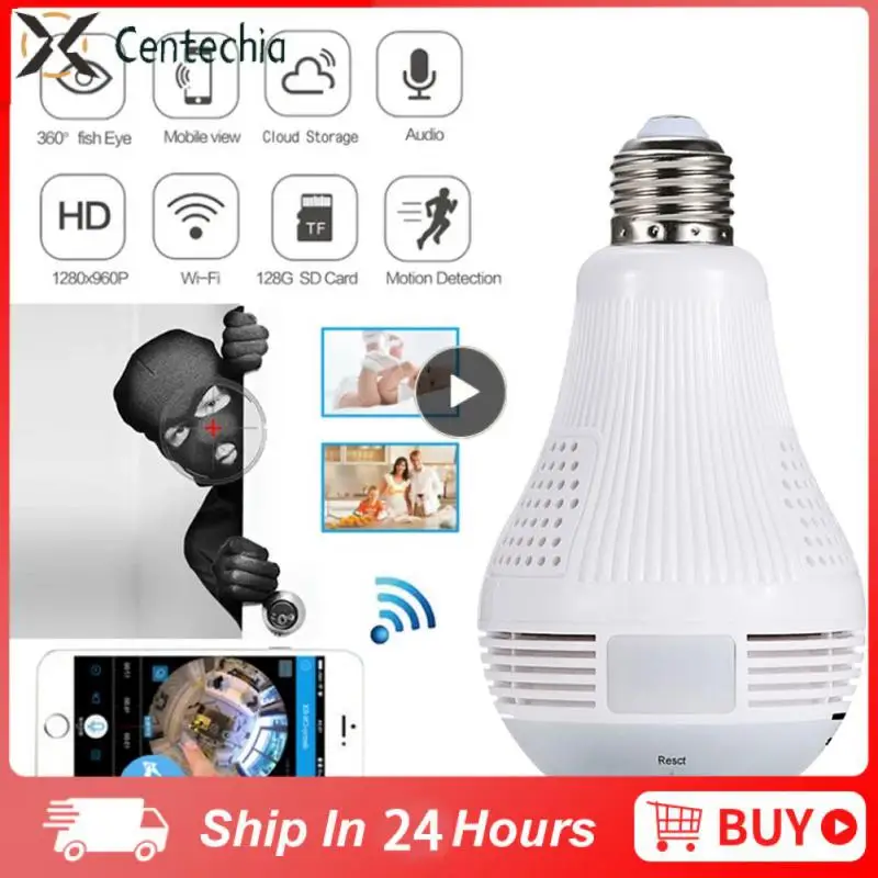 

Wireless Wifi Bulb Camera Fisheye 360 Panoramic Camera 960p Two-way Bulb Camera Baby Monitor Security Camera Cam Panoramic Cam