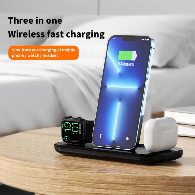 

Wireless Charger Stand 3 In 1 Qi Fast Charging Station For IPhone Watch 7 6 AirPods Dock For IPhone 14 13 12 11 XS XR X 8